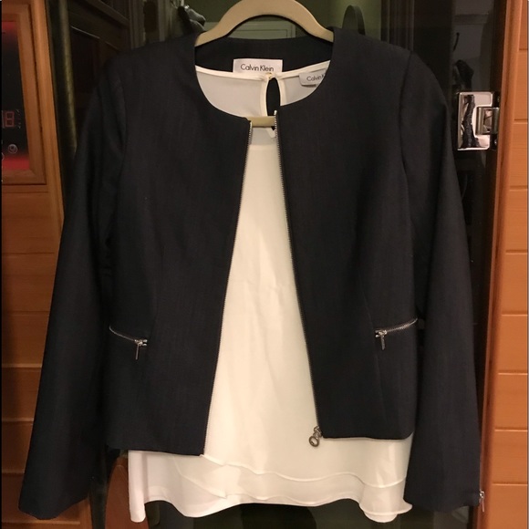 NWT Calvin Klein Zip-Up Blazer - Picture 8 of 8